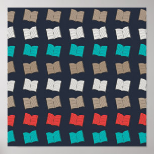 Book pattern poster