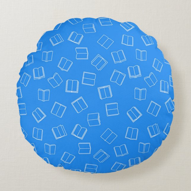 Book pattern round pillow (Front)