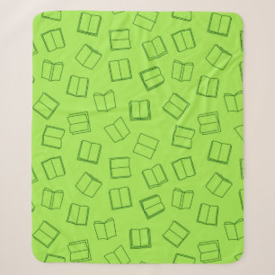 Book pattern sherpa blanket