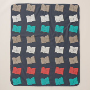 Book pattern sherpa blanket