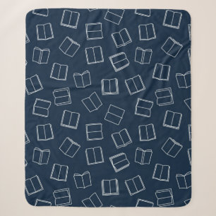 Book pattern sherpa blanket