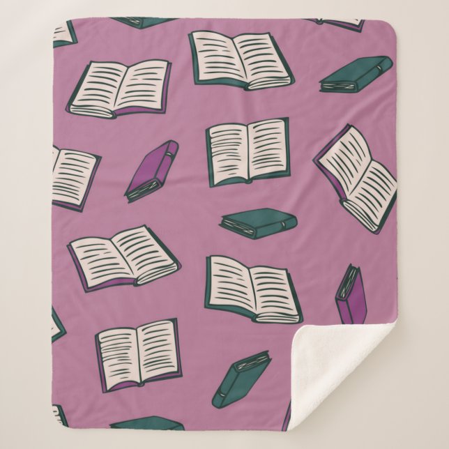 Book pattern sherpa blanket (Front)