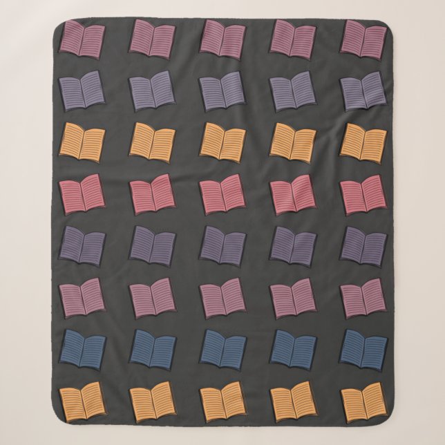 Book pattern sherpa blanket (Front)