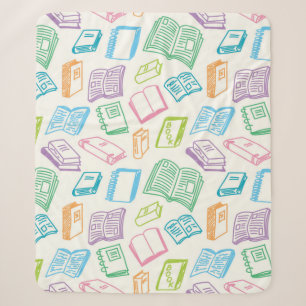 Book pattern sherpa blanket