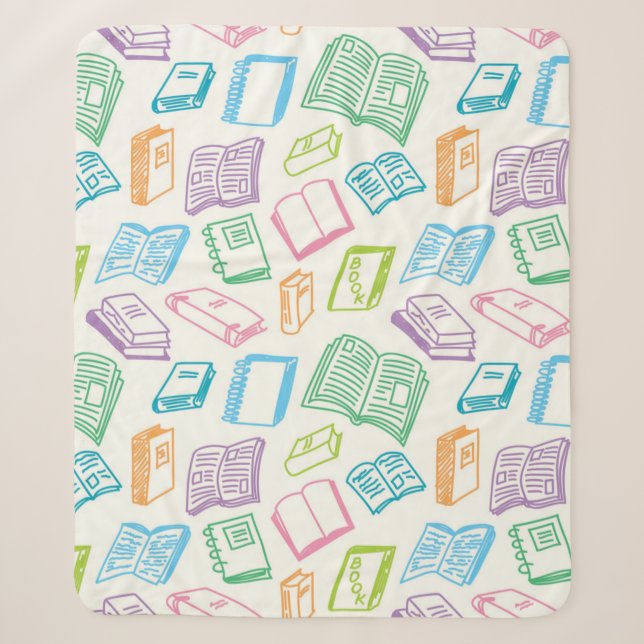 Book pattern sherpa blanket (Front)