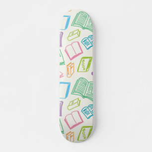 Book pattern skateboard