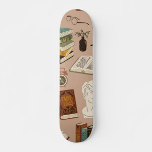 Book pattern skateboard