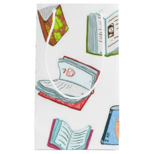 Book pattern small gift bag