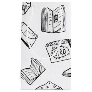 Book pattern small gift bag