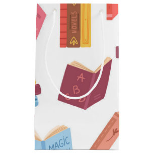 Book pattern small gift bag