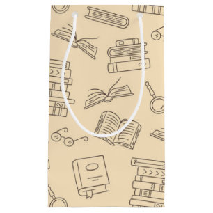 Book pattern small gift bag