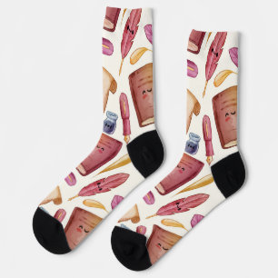 Book pattern socks