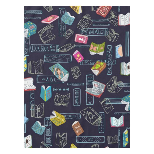 Book pattern tablecloth (Front)