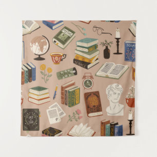 Book pattern tapestry