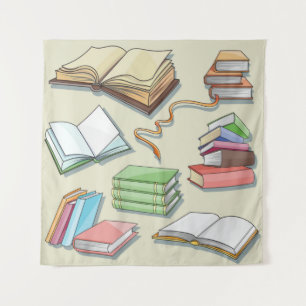 Book pattern tapestry