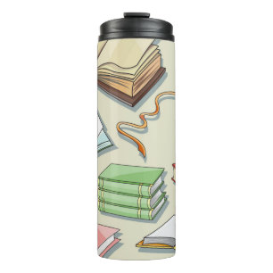 Book pattern thermal tumbler