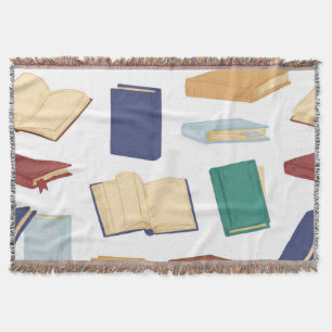 Book pattern throw blanket