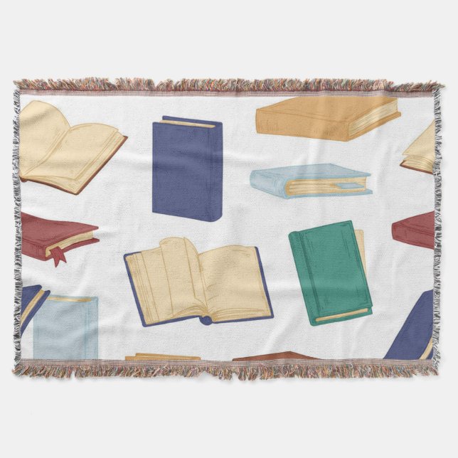 Book pattern throw blanket (Front)