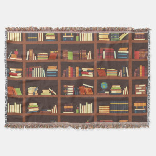 Book pattern throw blanket