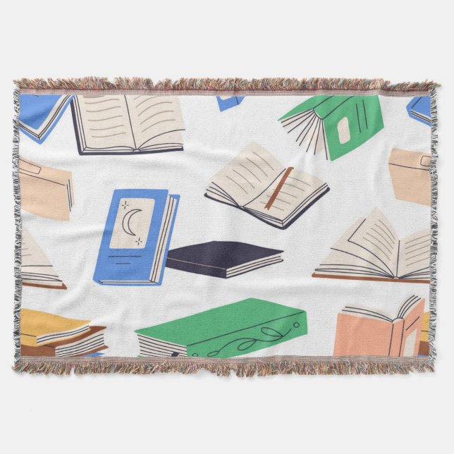 Book pattern throw blanket (Front)