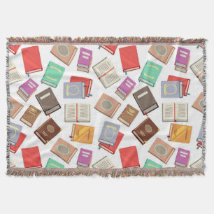 Book pattern throw blanket