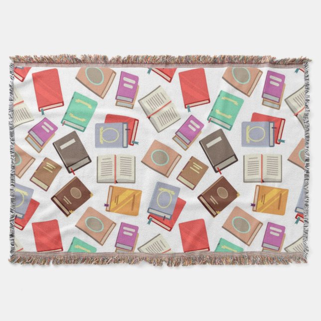 Book pattern throw blanket (Front)
