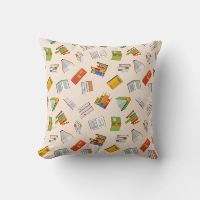 Book pattern throw pillow (Front)