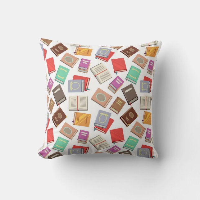 Book pattern throw pillow (Front)
