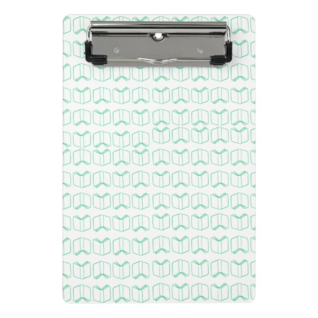 Book pattern two pocket folder mini clipboard (Front)