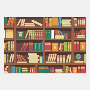 Book pattern wrapping paper sheet