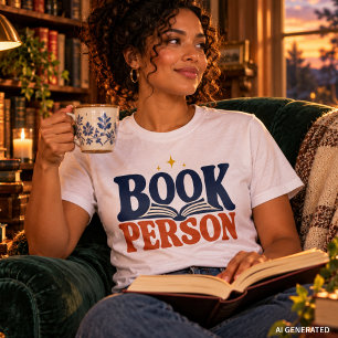 Book Person Retro Typography Reader T-Shirt