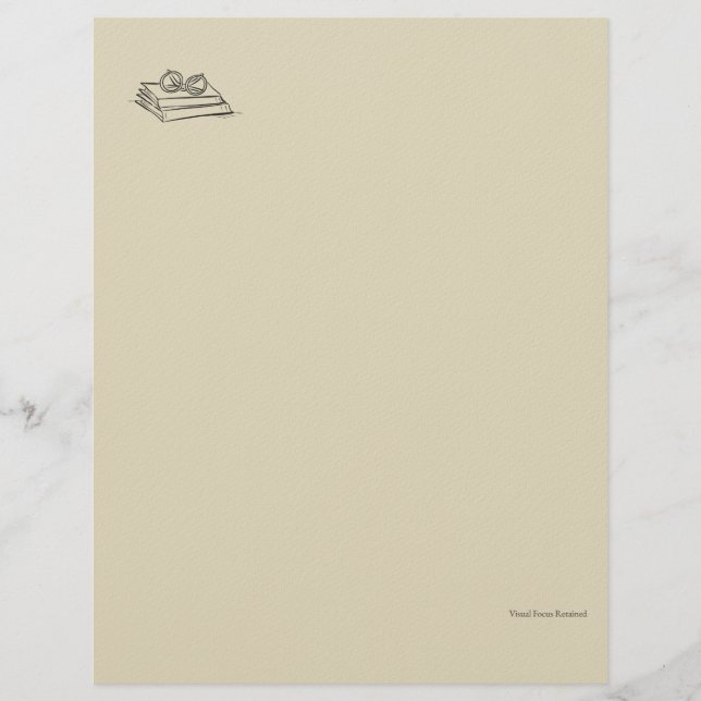 Book Pile- Minimalist Book Lover Letterhead (Front)
