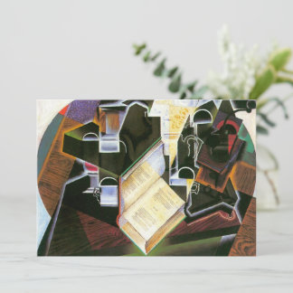 Book, Pipe and Glasses, Juan Gris, Vintage Cubism Invitation
