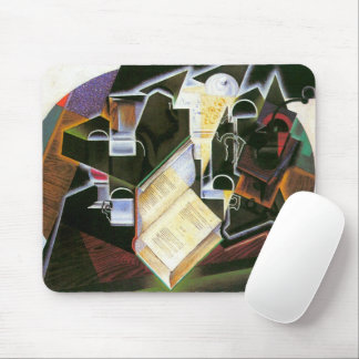 Book, Pipe and Glasses, Juan Gris, Vintage Cubism Mouse Pad