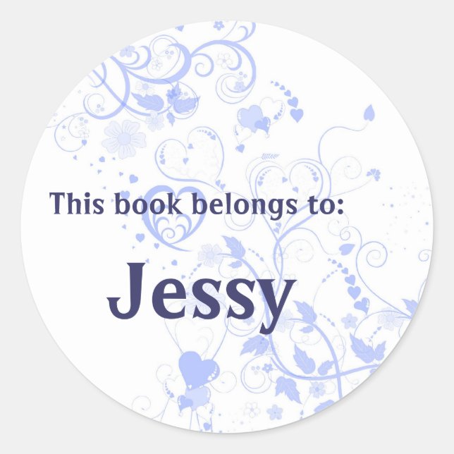 Book Plate - Customize with your name Classic Round Sticker (Front)