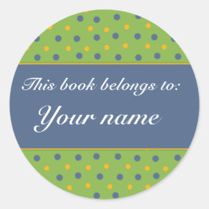 Book Plate - Customize with your name Classic Round Sticker
