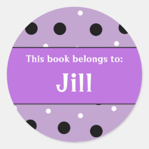 Book Plate - Customize with your name Classic Round Sticker