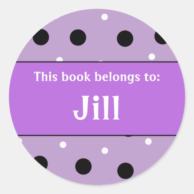 Book Plate - Customize with your name Classic Round Sticker (Front)
