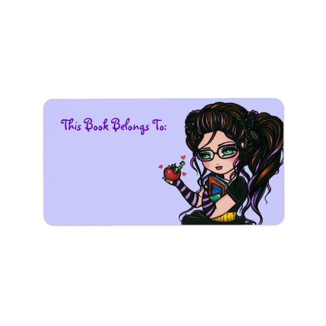 Book Plate Labels Smartie Pants School Girl (Front)