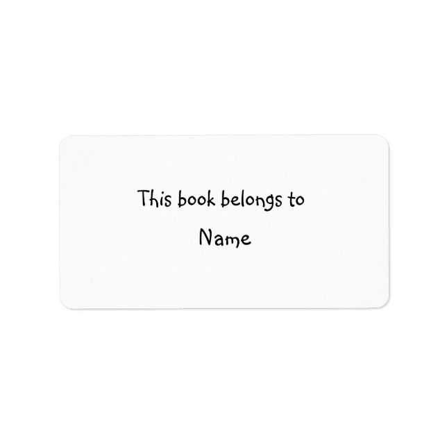 Book plate - Simple white Label (Front)
