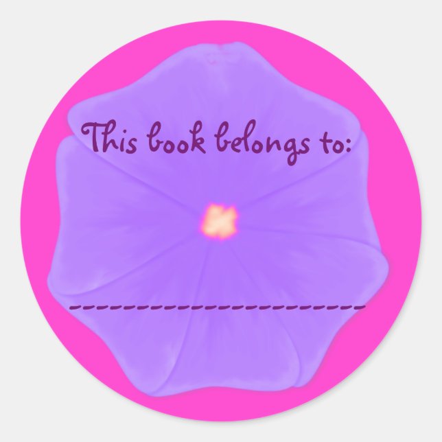 Book Plate Sticker (Lilac Pansy) (Front)