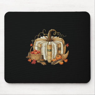 Book Pumpkin Fall Reading Thanksgiving Teacher Lib Mouse Pad