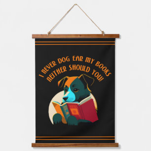 Book Puppy Dog Ear Humour Hanging Tapestry