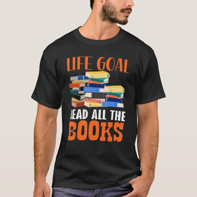 Book  Quote Bookworm Pun Book Reading Text Design T-Shirt (Front)