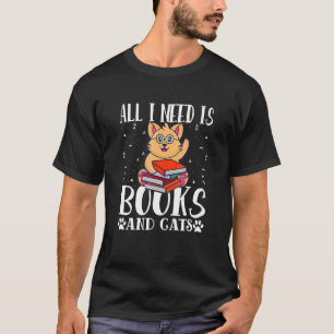 Book Quote Cat Pun Book Reading Ext Design T-Shirt