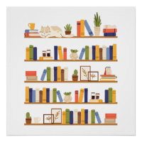 Book Reader Colour Bookshelf Library Teacher