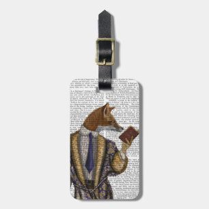 Book Reader Fox Luggage Tag