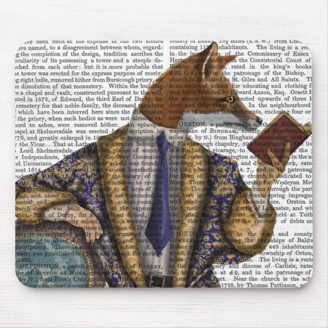 Book Reader Fox Mouse Pad (Front)