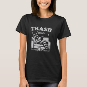 Book Reader funny Raccoon Trash Reader Pun Women M T-Shirt