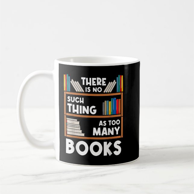 Book Reader Reading Lover Librarian Bookshelf  Coffee Mug (Left)